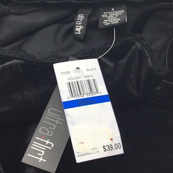 Ultra Flirt Lace Scoop Neck Velour Tank Top (C1) - Picture 6 of 6